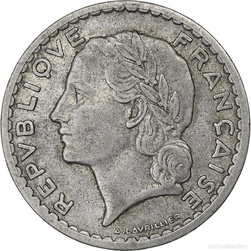 Alte M&uuml;nzen aus Europa: [#199708] Francia, 5 Francs, Lavrillier, 1947, Beaumont - Le Roger, Aluminio, MBC