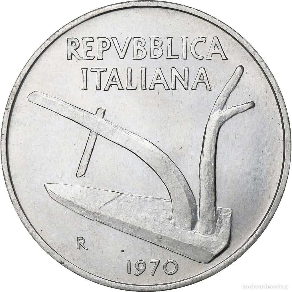 Monete antiche di Europa: [#199853] Italia, 10 Lire, 1970, Rome, Aluminio, EBC+, KM:93