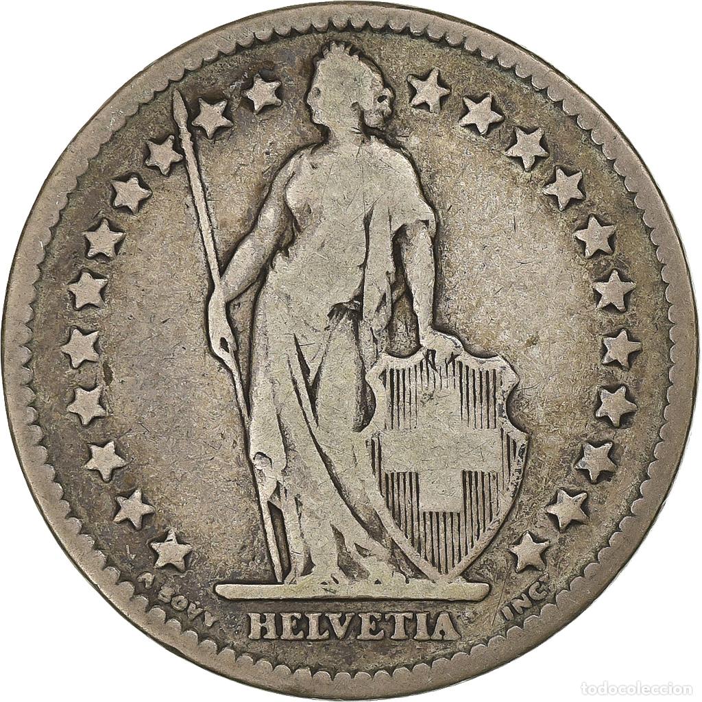 Monete antiche di Europa: [#199902] Suiza, 2 Francs, 1874, Bern, Plata, BC+, KM:21
