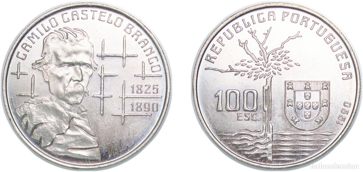 Monedas antiguas de Europa: Portugal Third Republic 1990 INCM 100 Escudos (Camilo Castelo Branco) Copper-nickel (Cu 750 + Ni 25