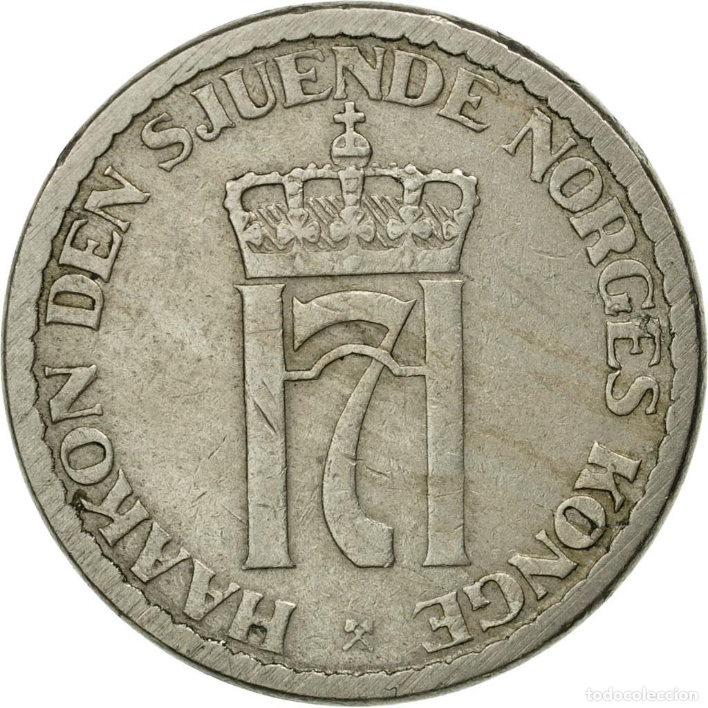 Alte M&uuml;nzen aus Europa: [#443144] Moneda, Noruega, Haakon VII, Krone, 1957, MBC, Cobre - n&iacute;quel, KM:397.2