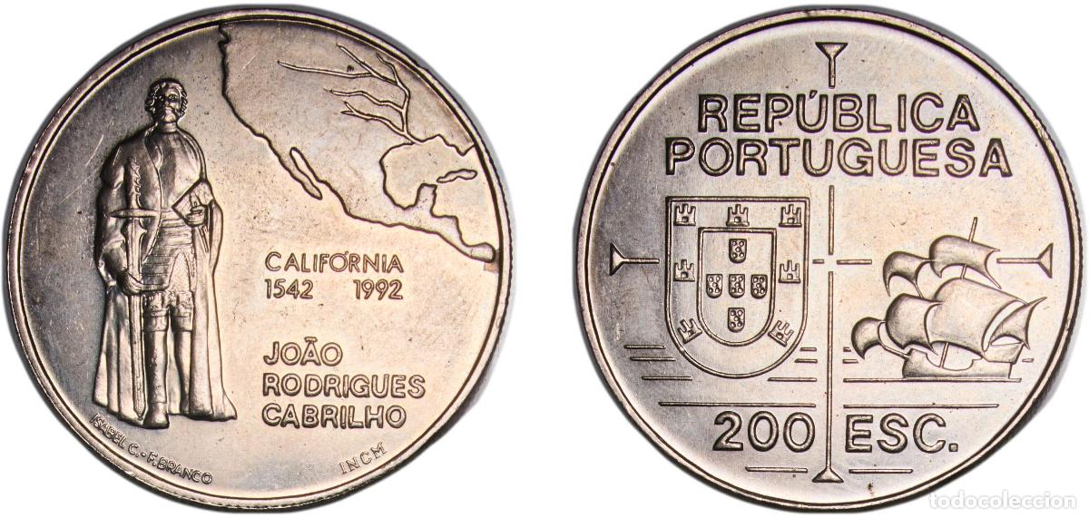 Monedas antiguas de Europa: Portugal Third Republic incm 200 Escudos (California) Copper-nickel (1300000) 21.05g BU KM 661 Go