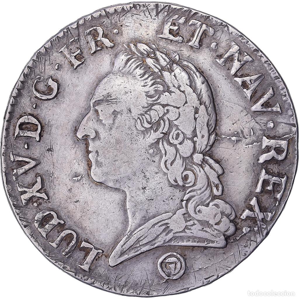 Alte M&uuml;nzen aus Europa: [#1507443] Francia, Louis XV, &Eacute;cu &agrave; la vieille t&ecirc;te, 1774, Perpignan, Plata, BC+