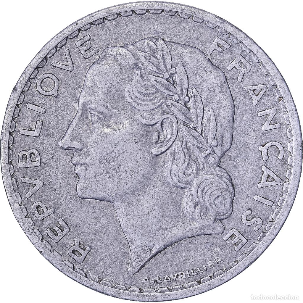Monete antiche di Europa: [#137264] Francia, 5 Francs, Lavrillier, 1952, Paris, Aluminio, MBC, Gadoury:766a