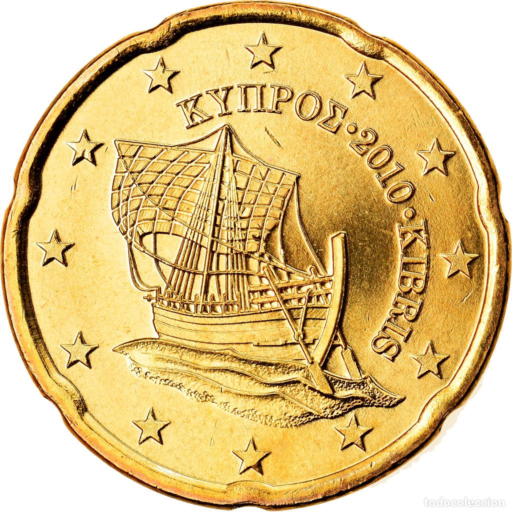 Moedas antigas da Europa: [#790425] Chipre, 20 Euro Cent, 2010, SC, Lat&oacute;n, KM:82