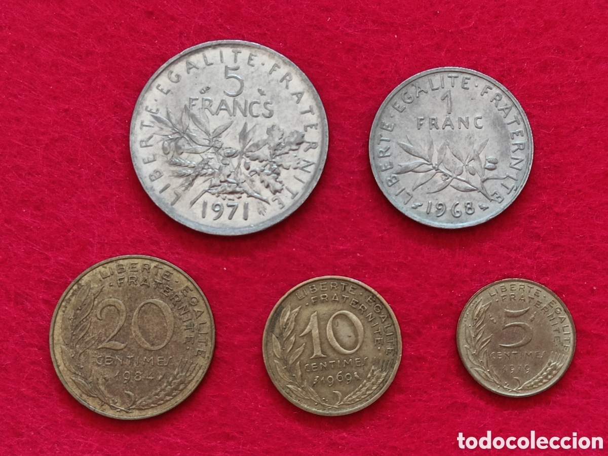 Monedas antiguas de Europa: Lote de 5 monedas Francia - Foto 2