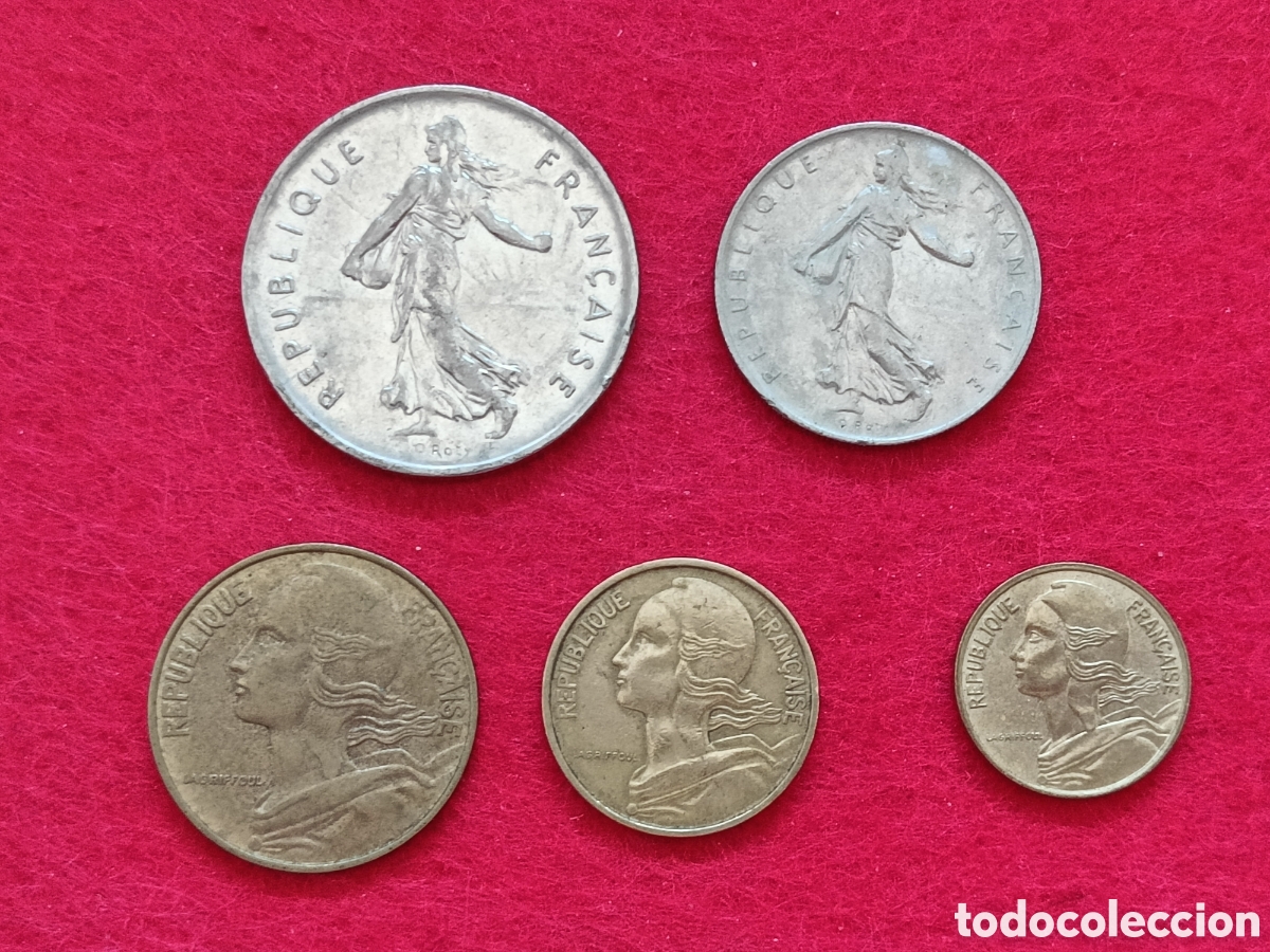 Monedas antiguas de Europa: Lote de 5 monedas Francia - Foto 1