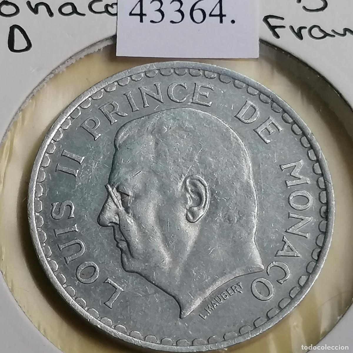 Monedas antiguas de Europa: Monaco 5 francos 1945 - Foto 1