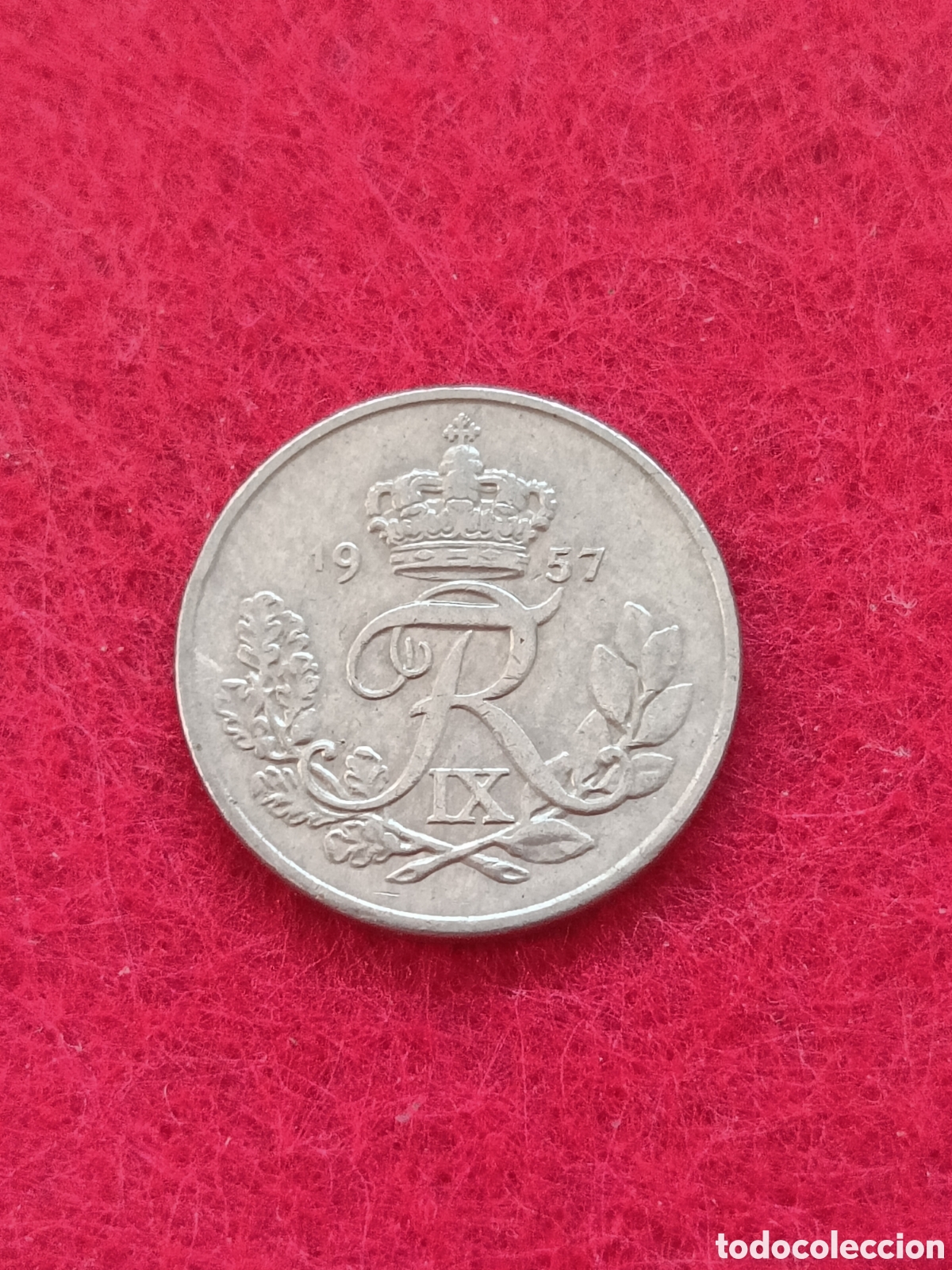 Monedas antiguas de Europa: Moneda de 10 Ore Dinamarca 1957 - Foto 2