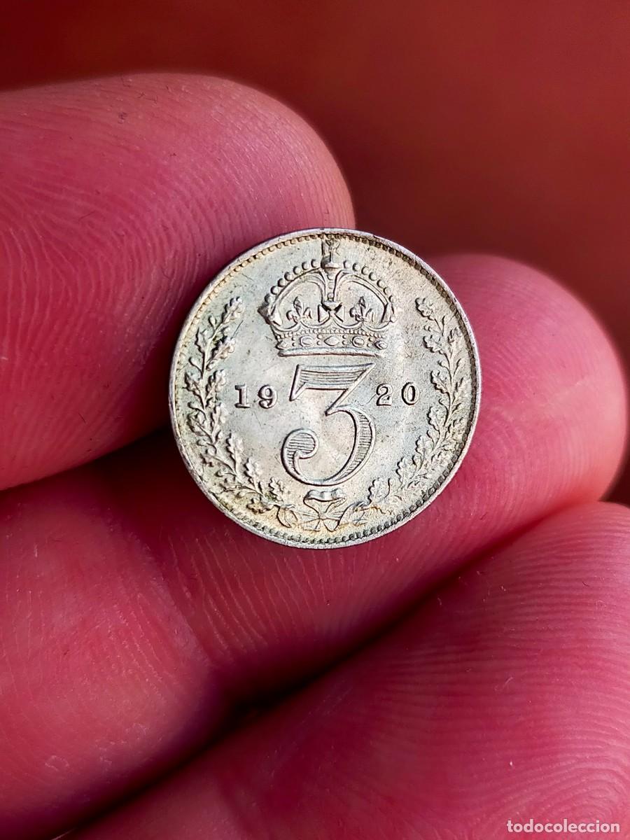 Monedas antiguas de Europa: MONEDA DE 3 TRES PENIQUES PENCE 1920 INGLATERRA REINO UNIDO GRAN BRETA&Ntilde;A EXCELENTE PLATA