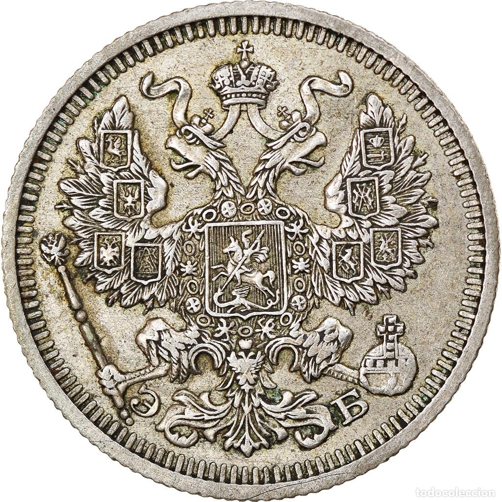 Monete antiche di Europa: [#832080] Moneda, Rusia, Nicholas II, 20 Kopeks, 1910, Saint-Petersburg, EBC+, Plata