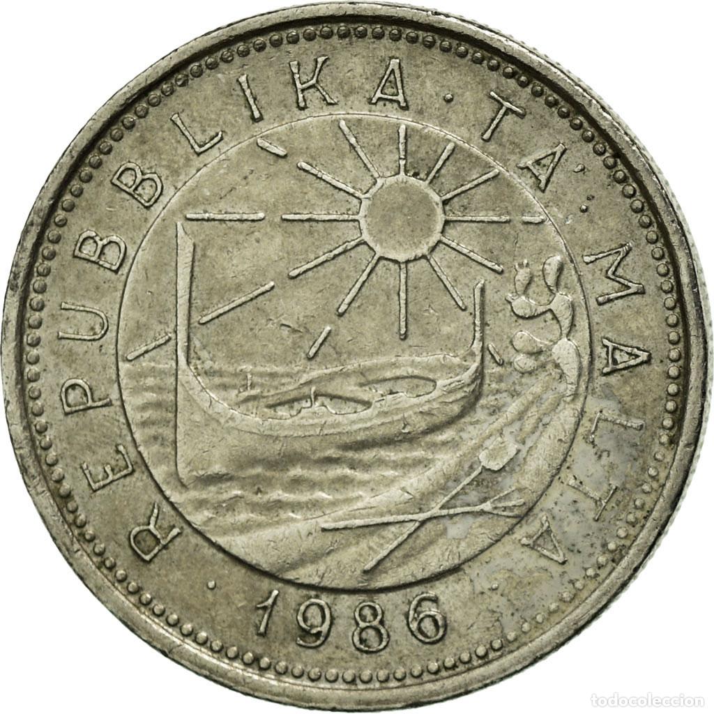 Old Coins of Europe: [#671143] Moneda, Malta, 10 Cents, 1986, British Royal Mint, BC+, Cobre - n&iacute;quel, KM:76