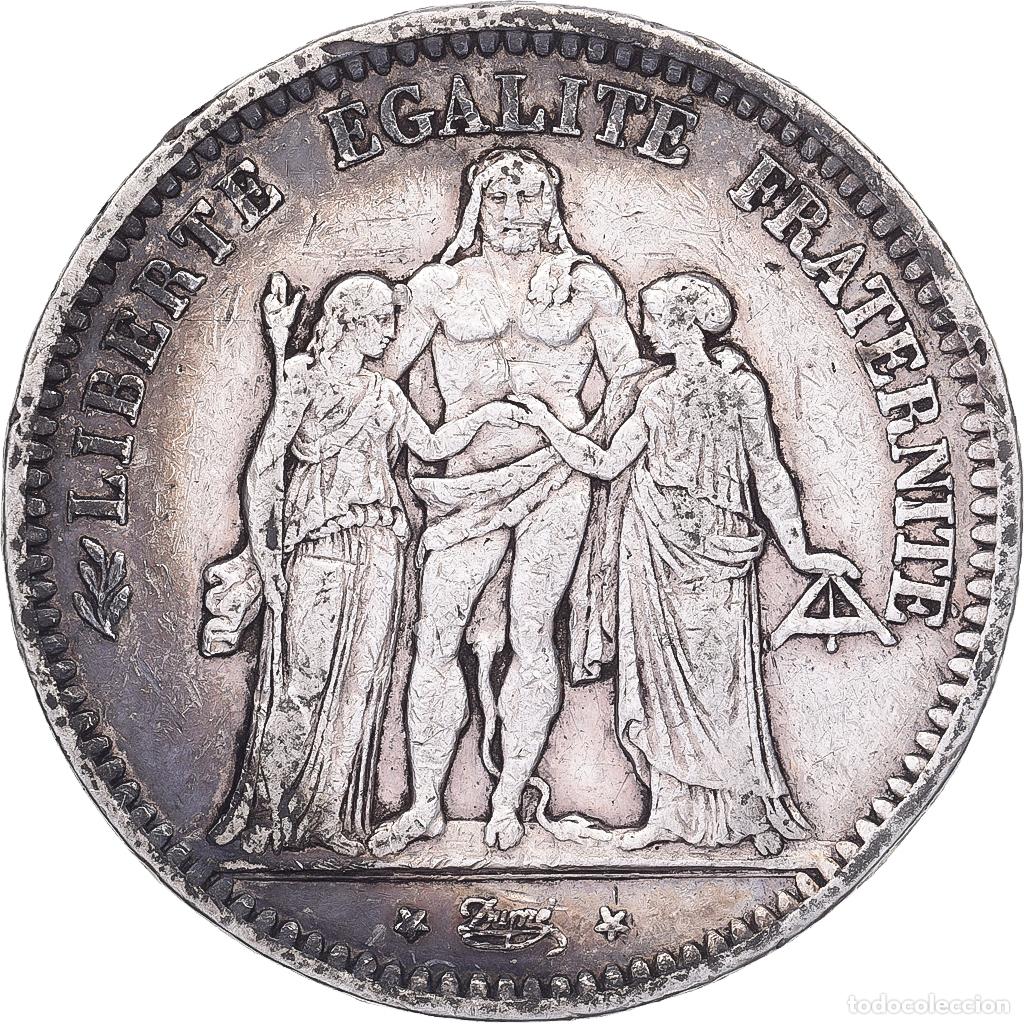 Alte M&uuml;nzen aus Europa: [#1261091] Francia, 5 Francs, Hercule, 1848, Bordeaux, Plata, BC+, Gadoury:683, KM:756.4