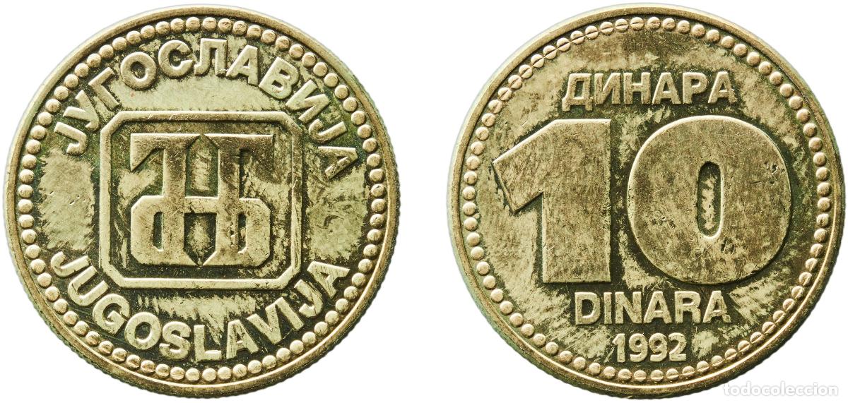 Monedas antiguas de Europa: Yugoslavia 1992 10 Dinara Nickel brass Belgrade Mint (76607000) 6.45g BU KM 152 Sch&ouml;n 147
