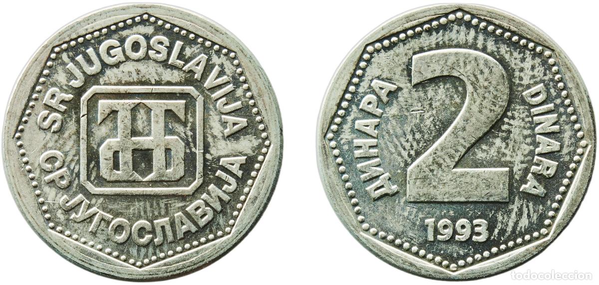 Moedas antigas da Europa: Yugoslavia 1993 2 Dinara Nickel brass Belgrade Mint (10263000) 3.88g BU KM 155 Sch&ouml;n 150