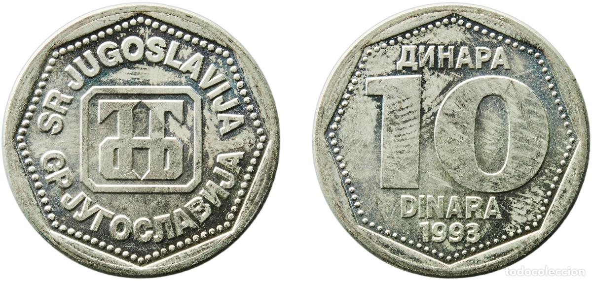 Monedas antiguas de Europa: Yugoslavia 1993 10 Dinara Nickel brass Belgrade Mint (20461000) 5.95g BU KM 157 Sch&ouml;n 152
