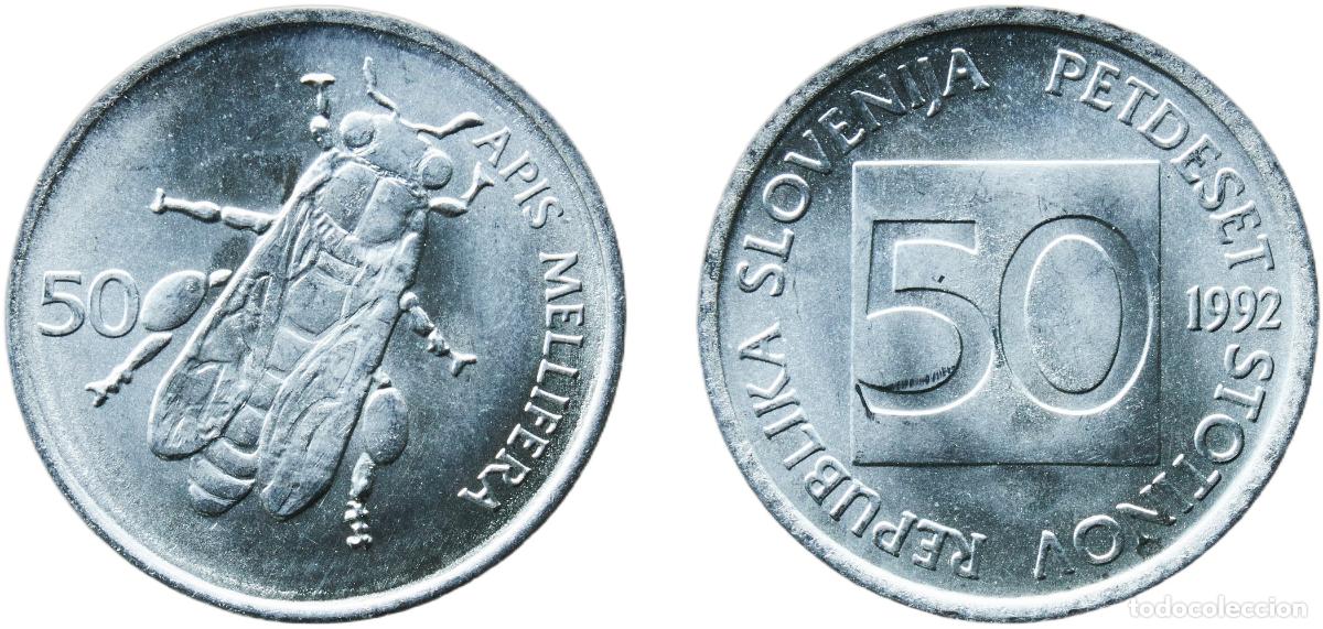 Moedas antigas da Europa: Slovenia 1992 50 Stotinov Aluminium (98% Aluminium, 2% Magnesium) Bayerisches M&uuml;nzkontor Mint (5015