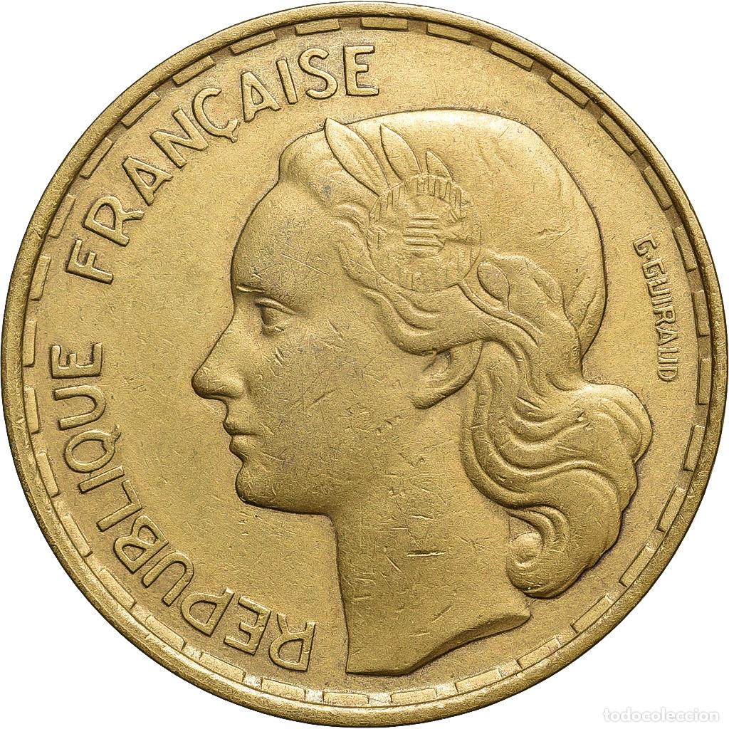 Moedas antigas da Europa: [#137283] Francia, 50 Francs, Guiraud, 1954, Beaumont-le-Roger, Cuproaluminio, BC+