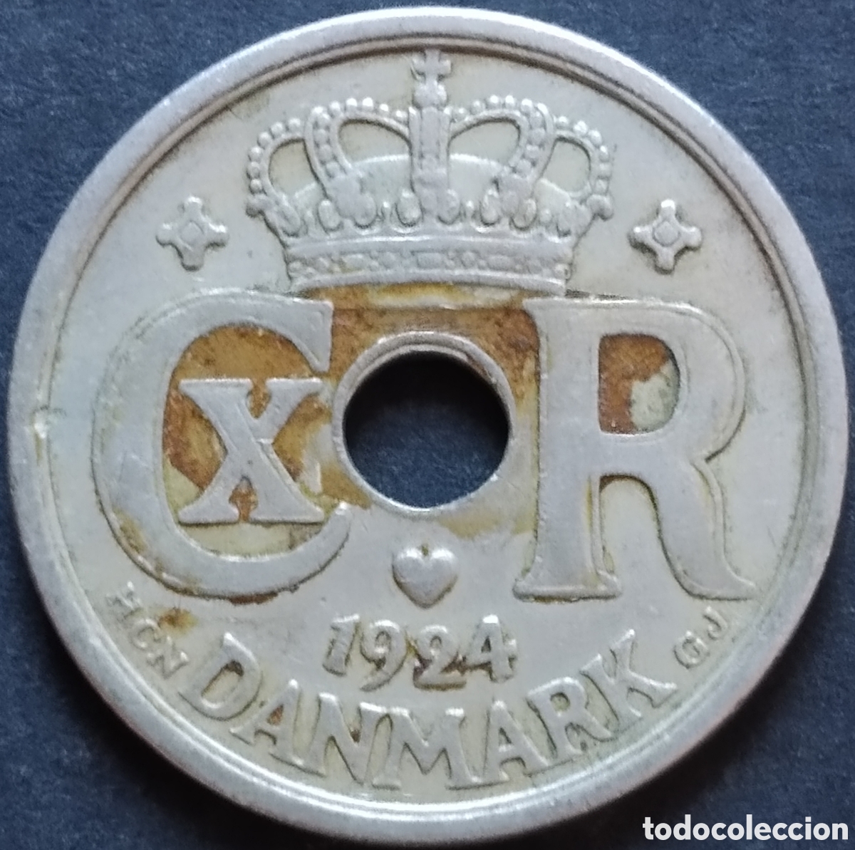 Monedas antiguas de Europa: MONEDA - DINAMARCA 25 ORE 1924 - Foto 2