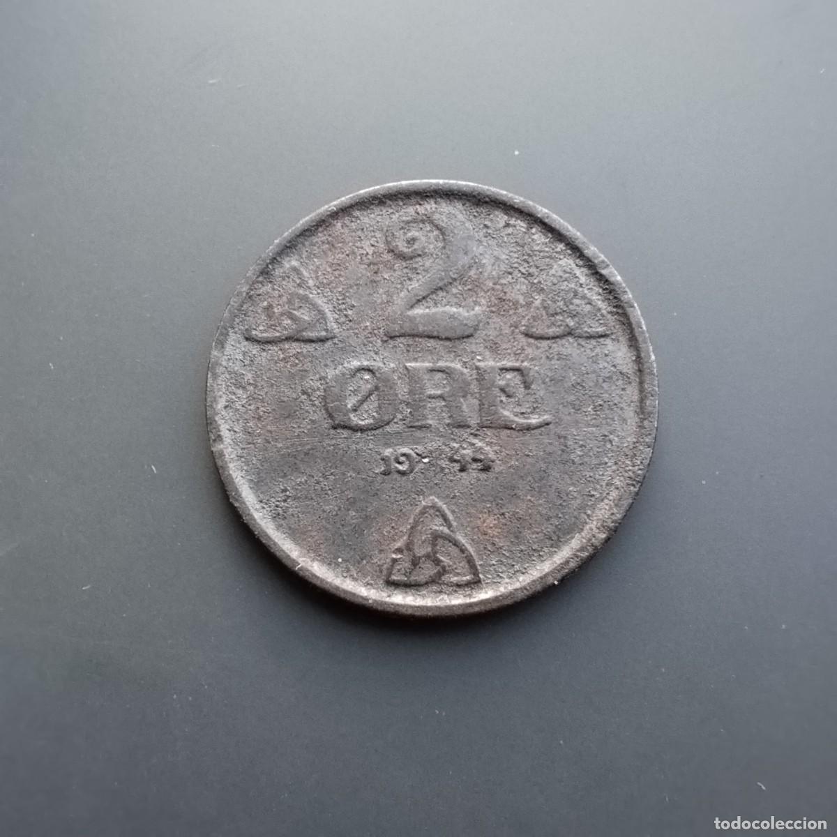 Monedas antiguas de Europa: Moneda 2 ore, Noruega 1944 - Foto 1