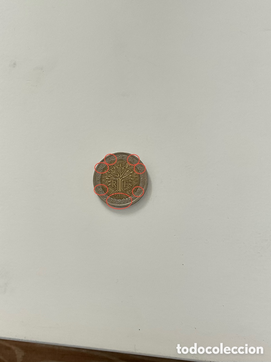 Monedas antiguas de Europa: Moneda 2&euro; Francia 2001 con defectos de impresi&oacute;n - Foto 1