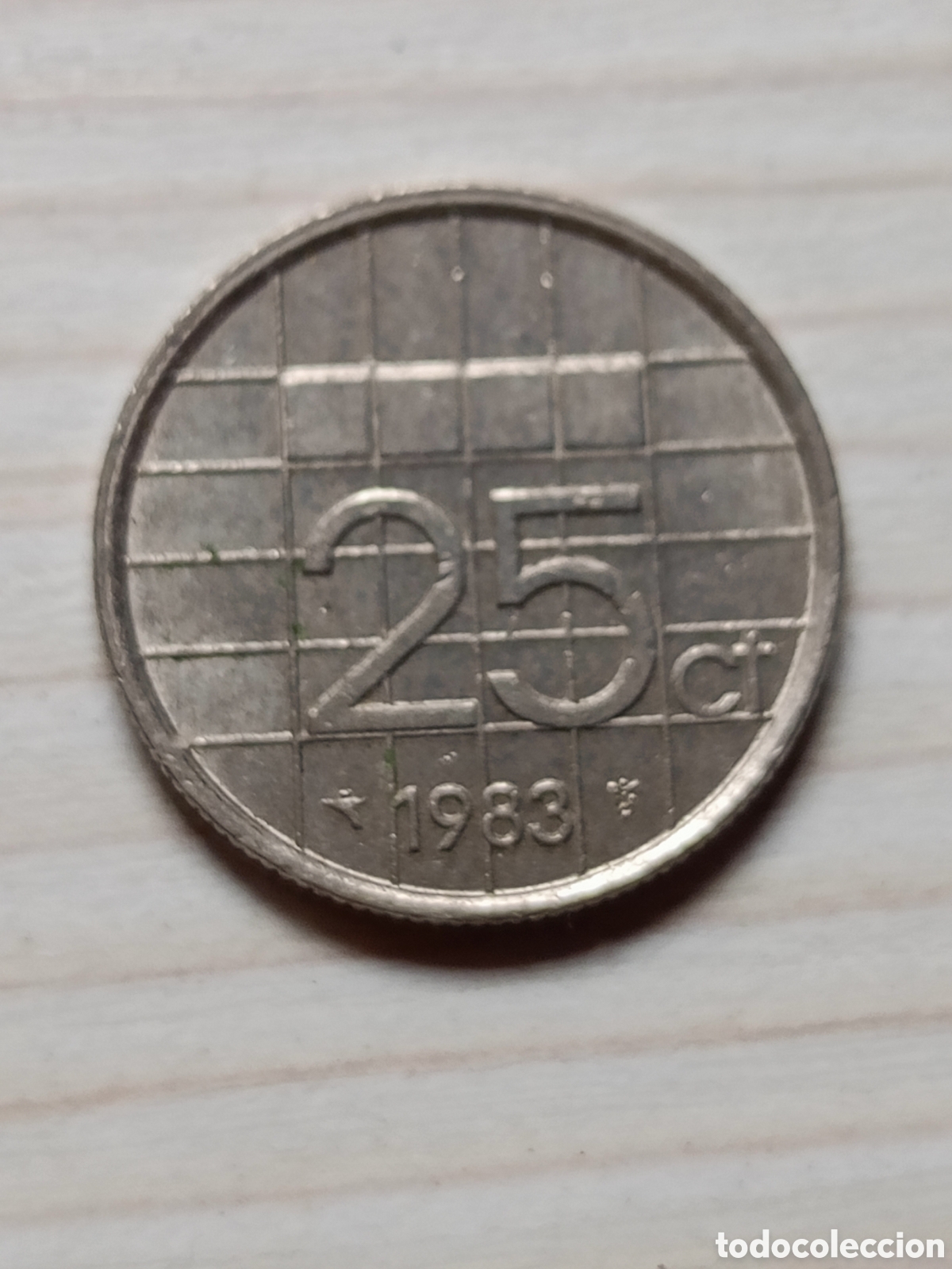 Monedas antiguas de Europa: Moneda 25 cent Holanda 1983 - Foto 1
