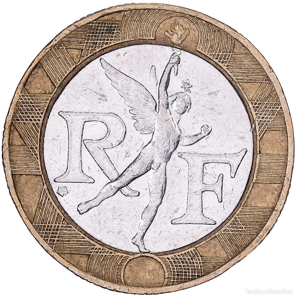 Old Coins of Europe: [#638857] Francia, 10 Francs, G&eacute;nie, 1991, Paris, Bimet&aacute;lico, MBC+, Gadoury:827