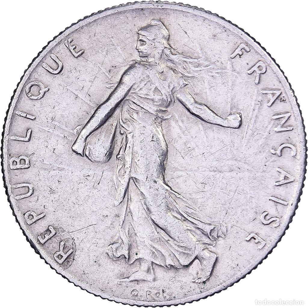 Moedas antigas da Europa: [#638871] Francia, 50 Centimes, Semeuse, 1915, Paris, Plata, MBC+, Gadoury:420, KM:854