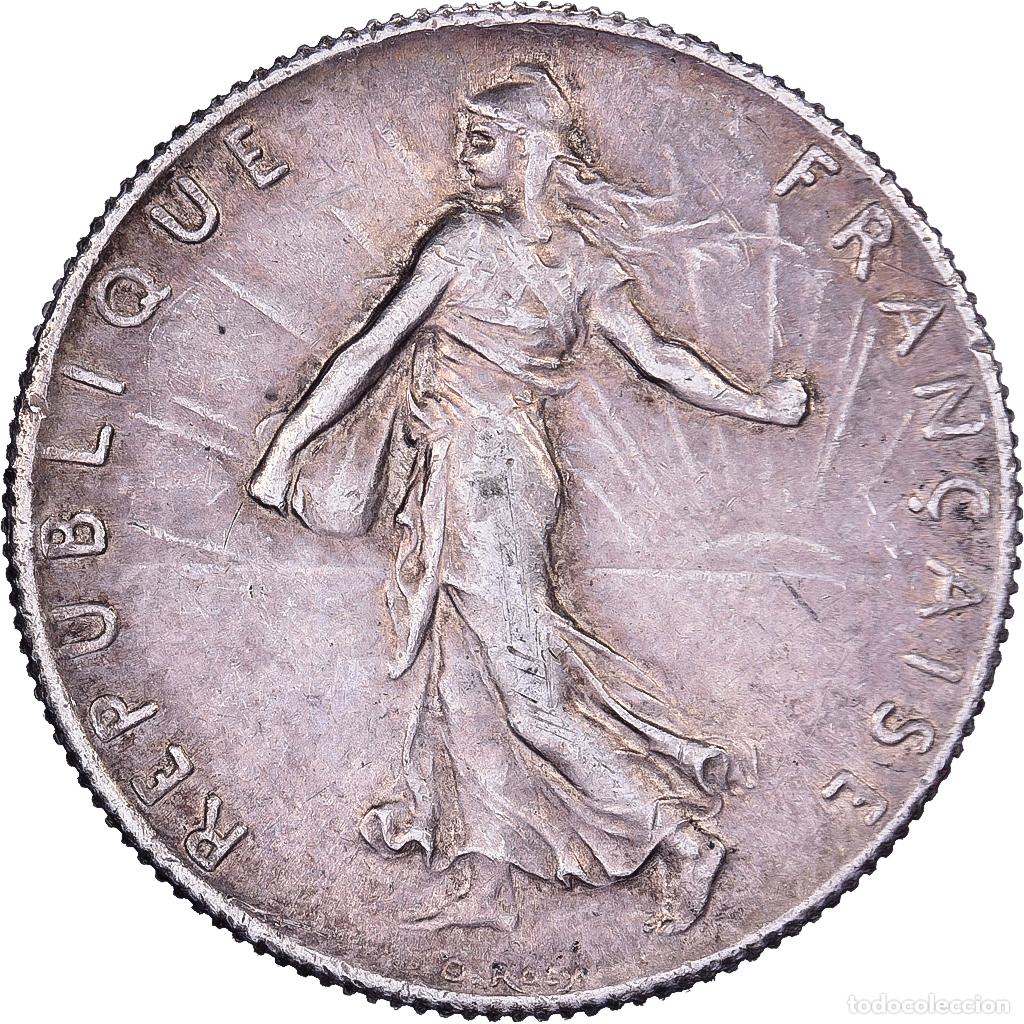 Old Coins of Europe: [#638883] Francia, 50 Centimes, Semeuse, 1919, Paris, Plata, MBC+, Gadoury:420, KM:854
