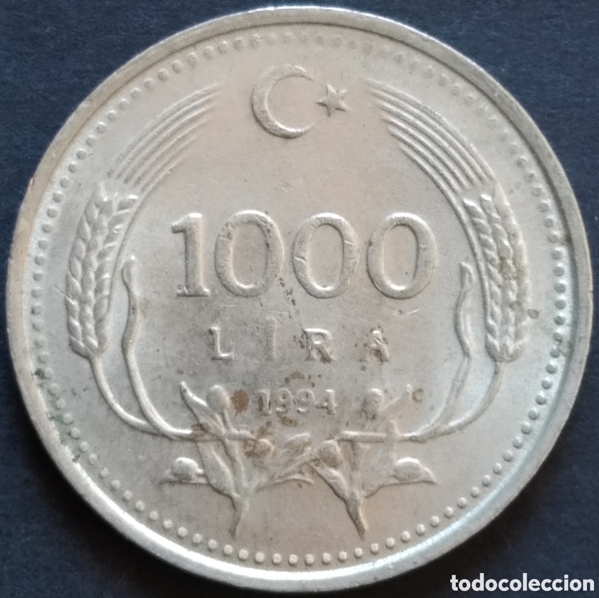 Moedas antigas da Europa: MONEDA - TURQUIA 1000 LIRAS 1994