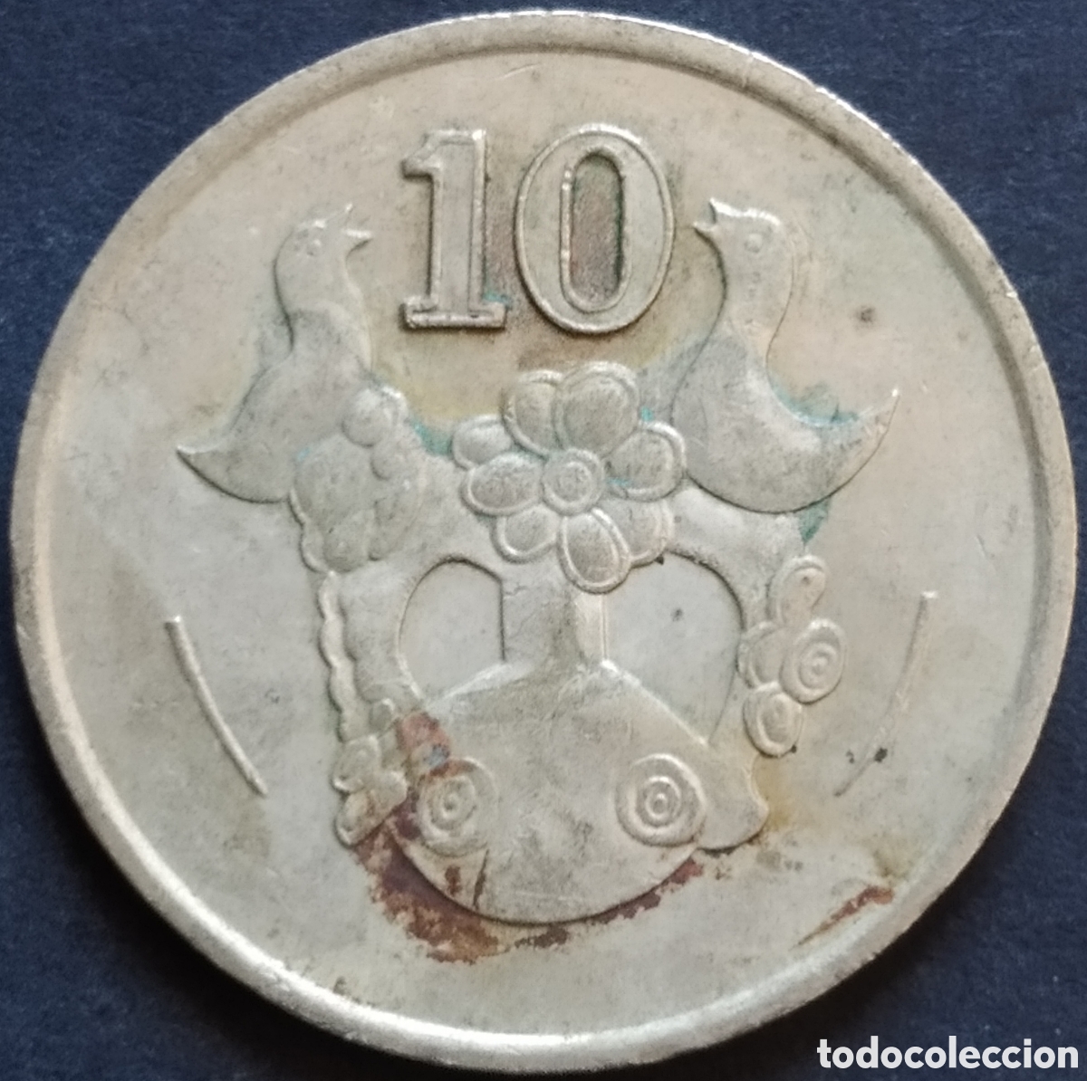 Moedas antigas da Europa: MONEDA - CHIPRE 10 CENTS 1993
