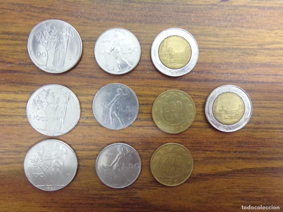 Monedas antiguas de Europa: lote 10 monedas rep&uacute;blica italiana. 100 liras, 50 liras, 200 liras, 500 liras..