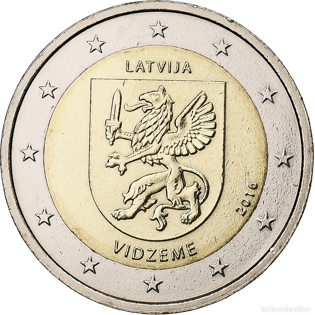Old Coins of Europe: [#1304577] Letonia, 2 Euro, Vidzeme, 2016, Vilnius, Bimet&aacute;lico, SC