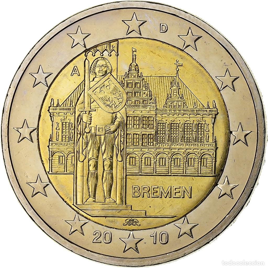 Old Coins of Europe: [#131954] Alemania, 2 Euro, Bremen, 2010, Berlin, Bimet&aacute;lico, SC
