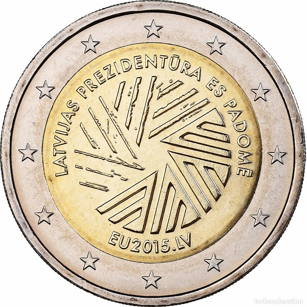 Monedas antiguas de Europa: [#132864] Letonia, 2 Euro, Presidency EU, 2015, Stuttgart, Bimet&aacute;lico, SC