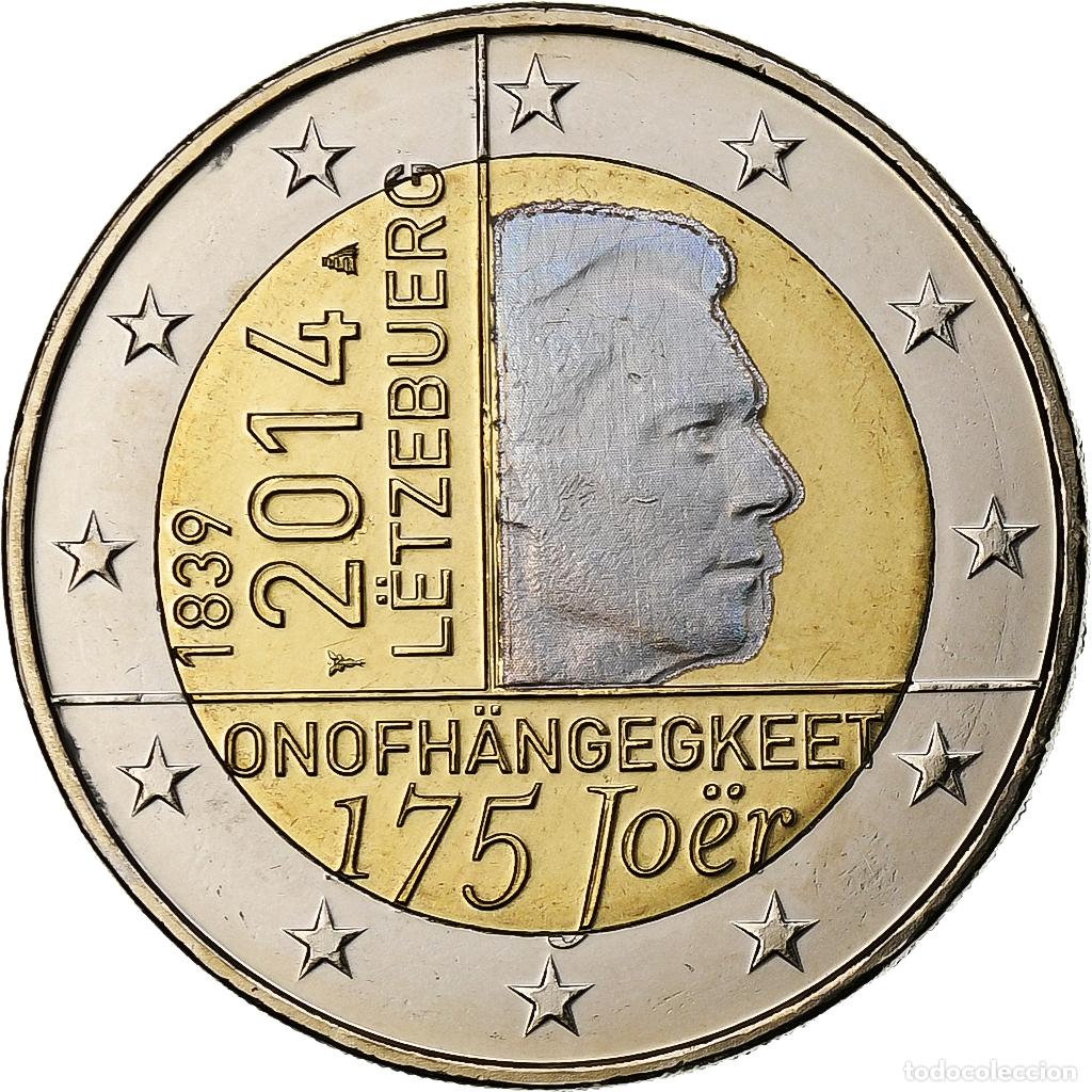 Alte M&uuml;nzen aus Europa: [#1308839] Luxemburgo, 2 Euro, 175th Anniversary - Independence of Luxemburg, Iridescent