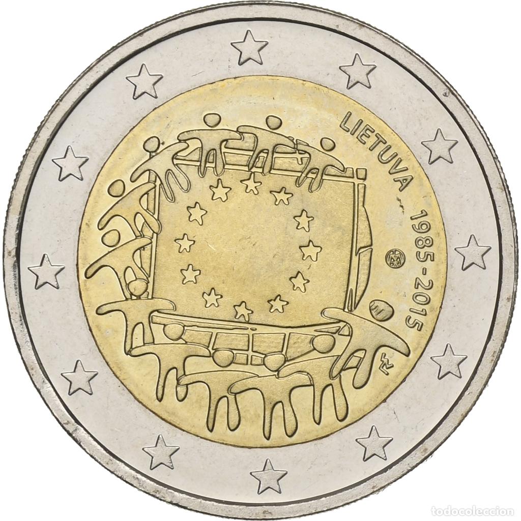 Alte M&uuml;nzen aus Europa: [#1251867] Lituania, 2 Euro, Drapeau europ&eacute;en, 2015, SC+, Bimet&aacute;lico, KM:New