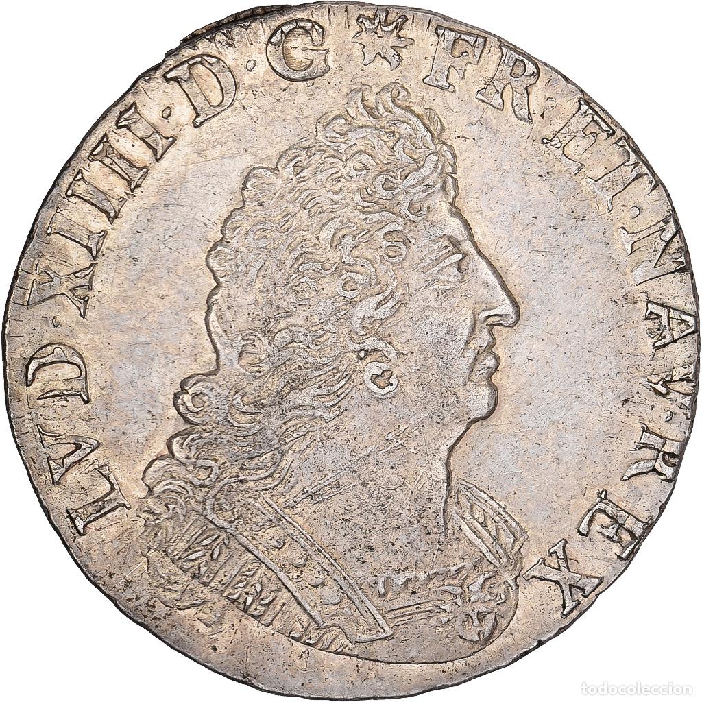 Moedas antigas da Europa: [#981560] Francia, Louis XV, 1/4 Ecu aux palmes, 1693, Amiens, reformed, Plata, EBC