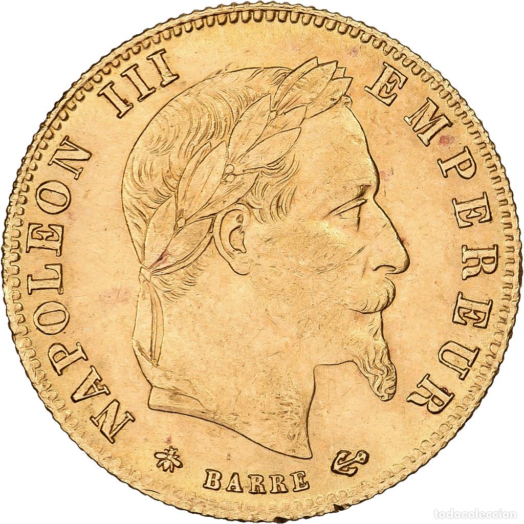 Old Coins of Europe: [#981603] Francia, Napoleon III, 5 Francs, 1866, Paris, Oro, EBC, Gadoury:1002