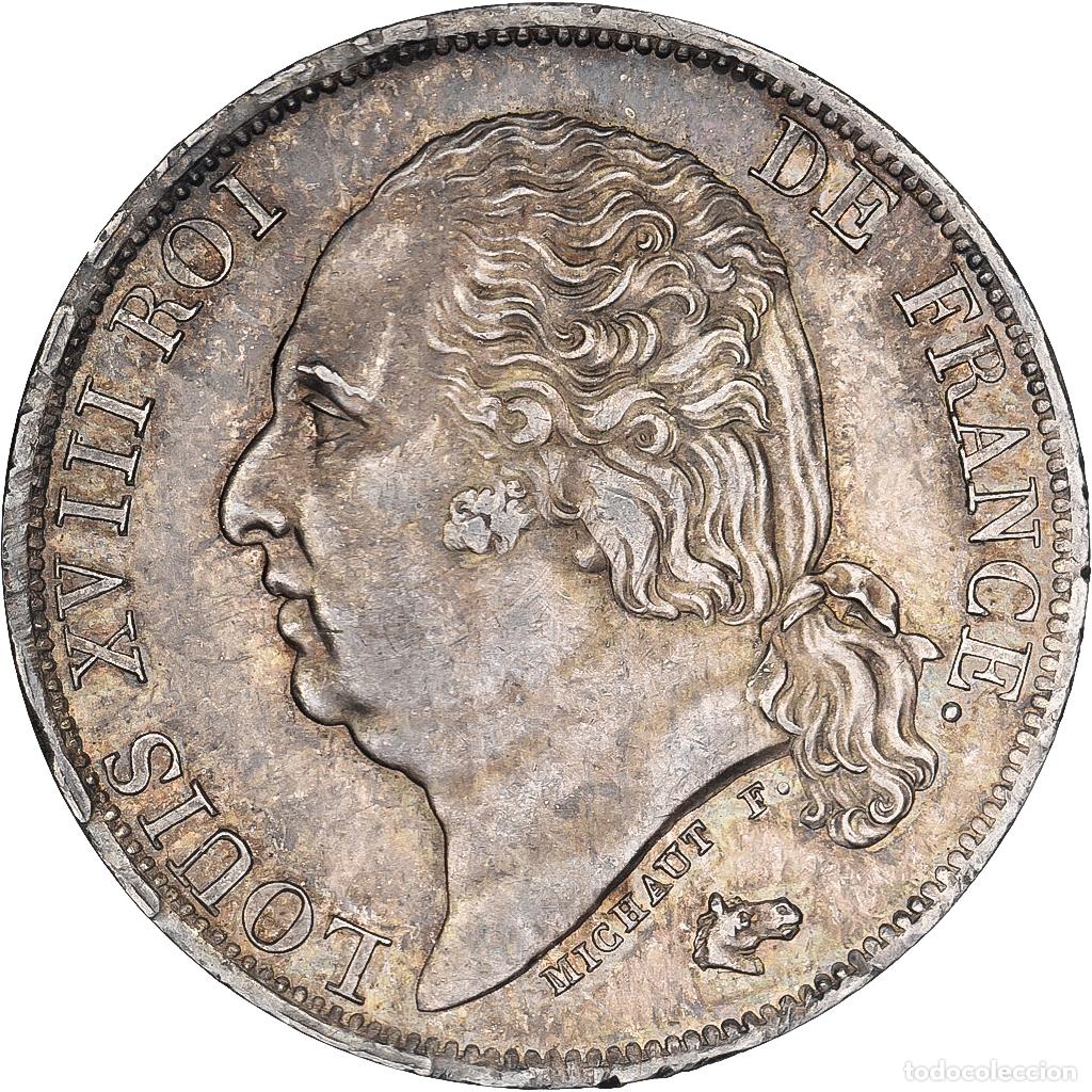 Moedas antigas da Europa: [#981588] Francia, Louis XVIII, 1 Franc, 1816, Paris, Plata, EBC, Gadoury:449