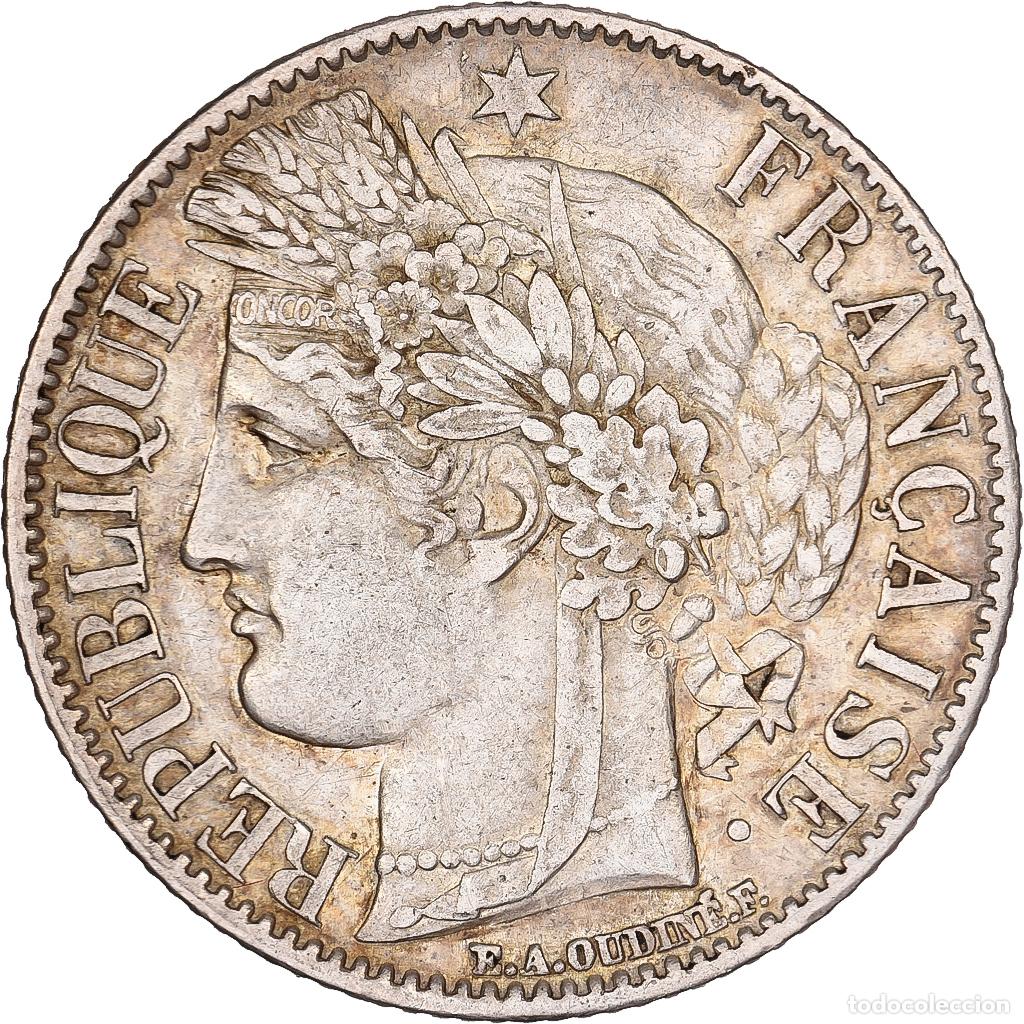 Alte M&uuml;nzen aus Europa: [#981593] Francia, 1 Franc, C&eacute;r&egrave;s, 1849, Paris, Plata, MBC, Gadoury:457