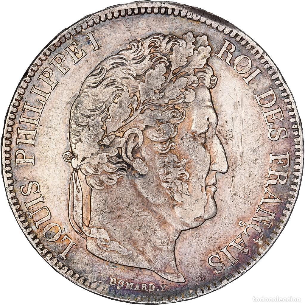 Monedas antiguas de Europa: [#981655] Francia, Louis Philippe I, 5 Francs, 1837, Lyon, Plata, MBC, Gadoury:678