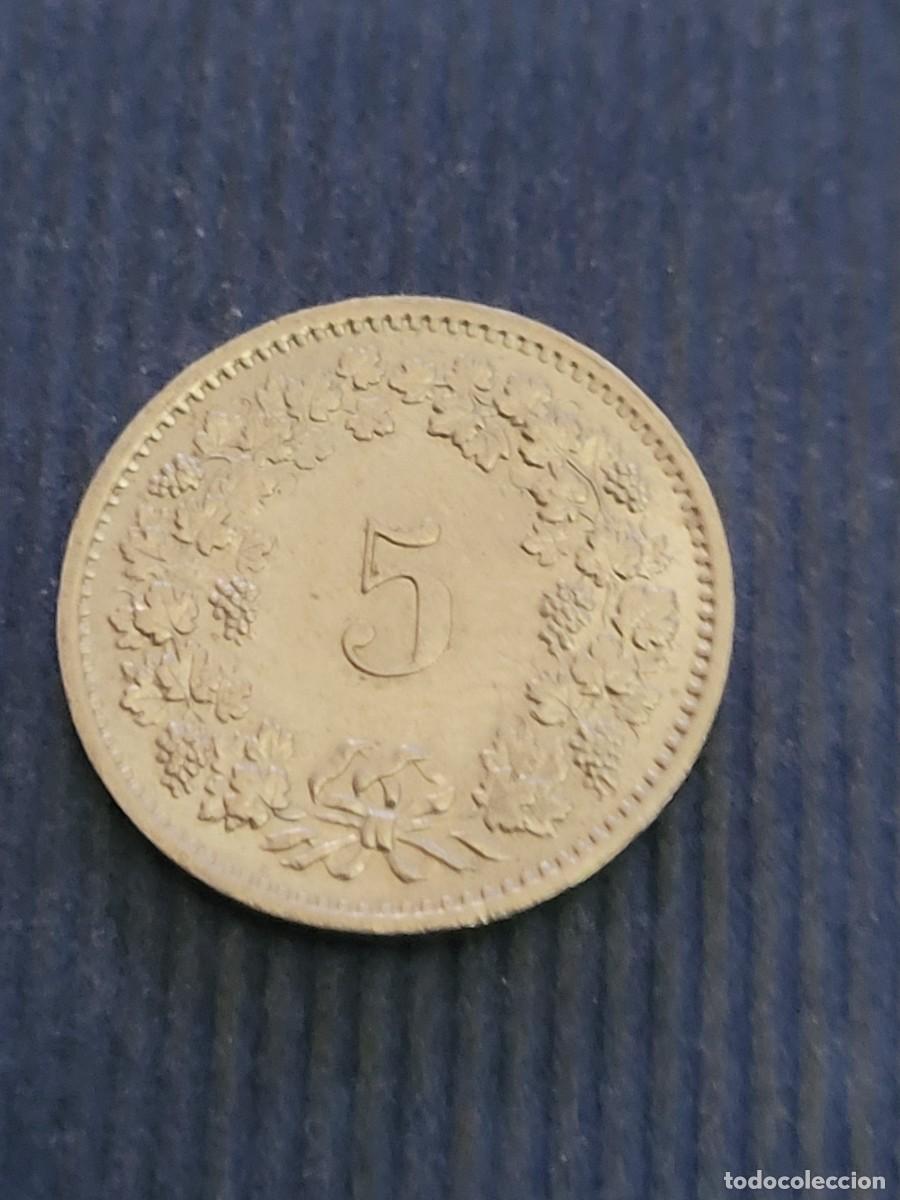 Monedas antiguas de Europa: Moneda 5 c&eacute;ntimos 1970 Suiza - Foto 2