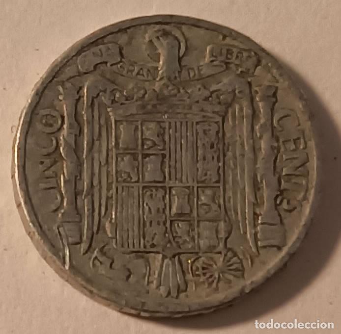 Monedas antiguas de Europa: Moneda 5 C&eacute;ntimos - Espa&ntilde;a - 1945 - Foto 1