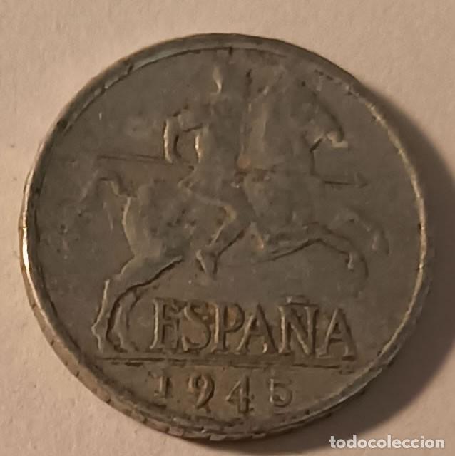 Monedas antiguas de Europa: Moneda 5 C&eacute;ntimos - Espa&ntilde;a - 1945 - Foto 2