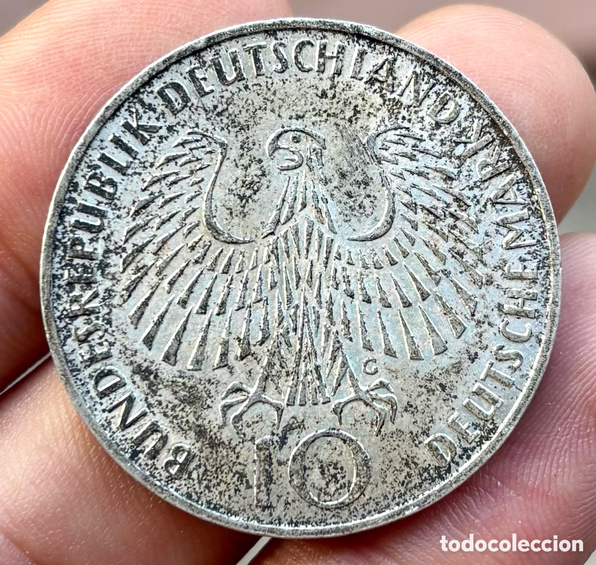 Monnaies anciennes de Europe: Moneda PLATA ALEMANIA 10 Marcos 1972-G. Mark