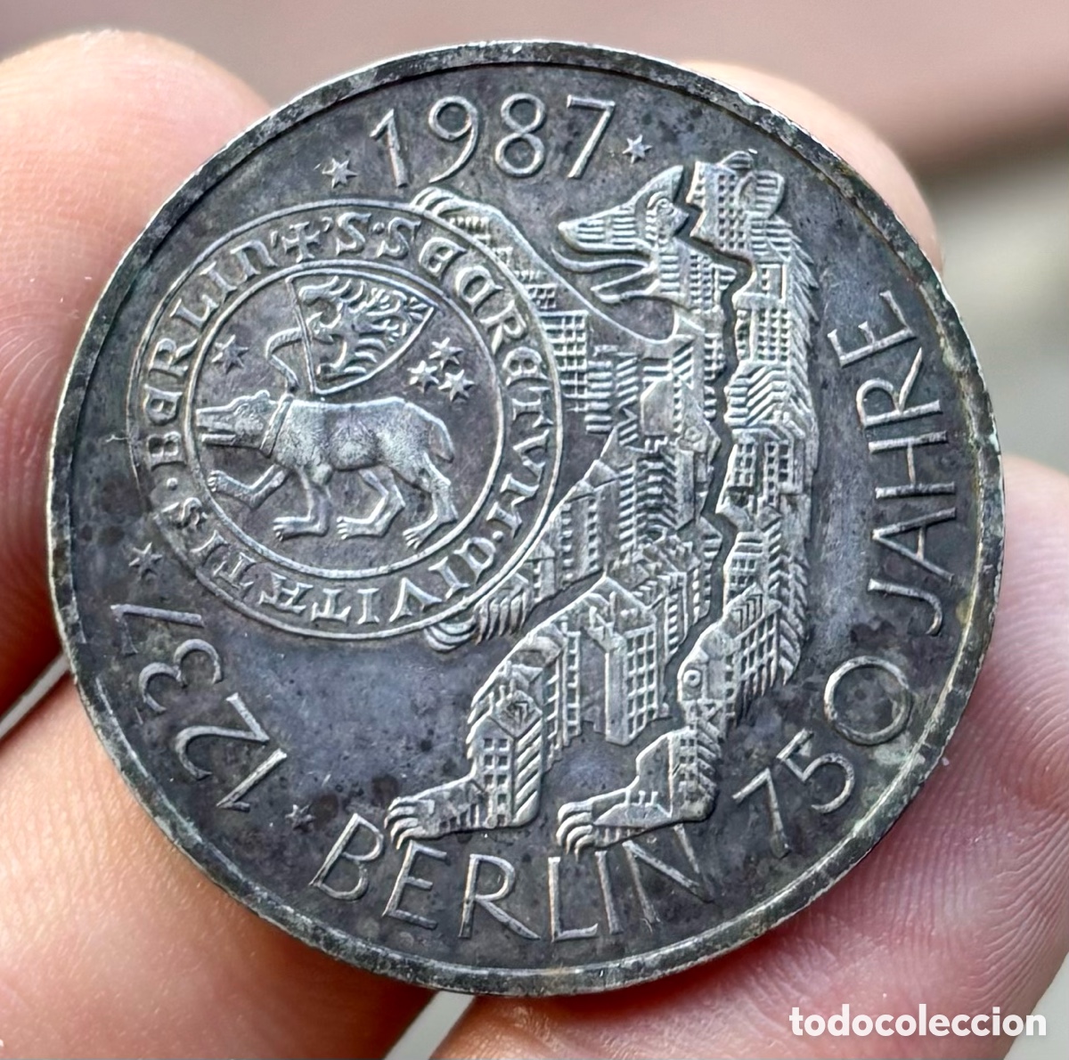 Old Coins of Europe: Moneda PLATA ALEMANIA 10 Marcos 1987-J. Mark