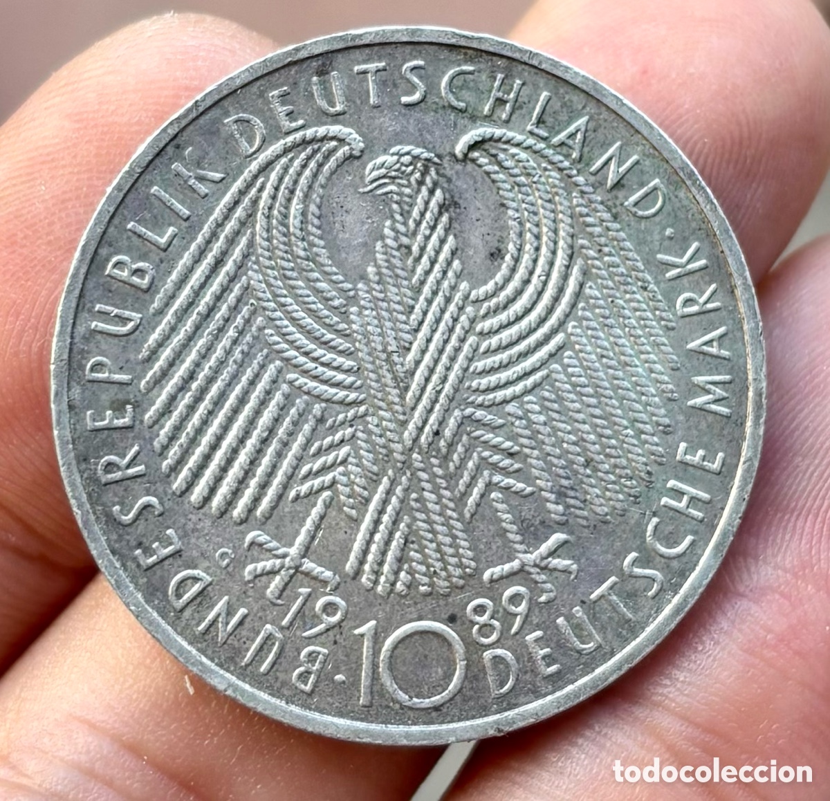 Alte M&uuml;nzen aus Europa: Moneda PLATA ALEMANIA 10 Marcos 1989-G. Mark