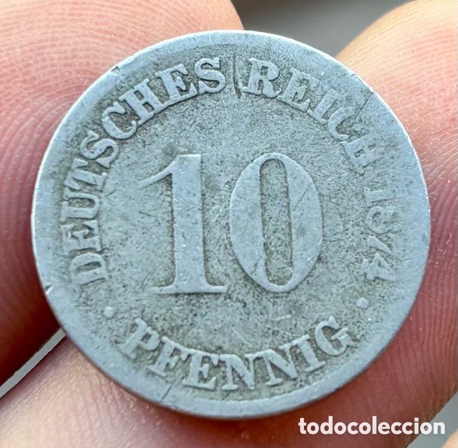 Monete antiche di Europa: Moneda ALEMANIA 10 Pfennig 1874-F. Peniques