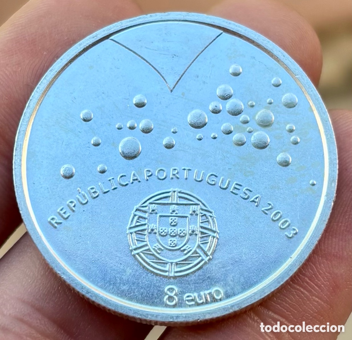 Old Coins of Europe: Moneda PLATA PORTUGAL 8 Euros 2003. &euro;. Euro 2004